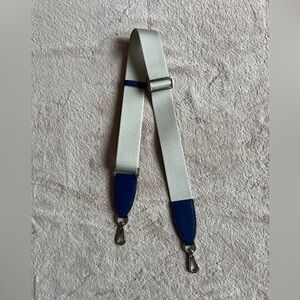 Michael Kors replacement bag purse canvas blue leather strap wide silver